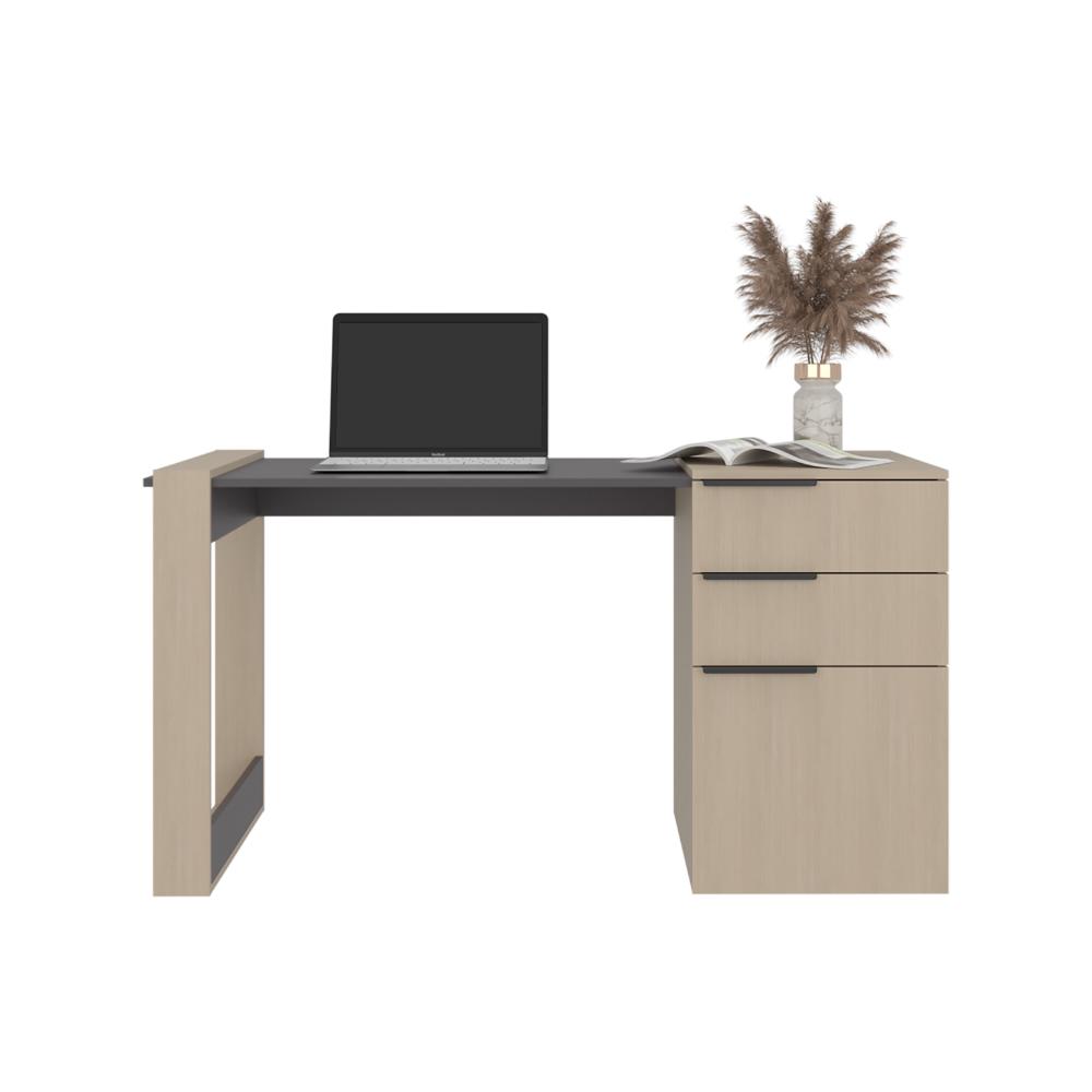 Escritorio Cosmo, Cartagena y Plomo, Con dos cajones multiusos y un cajón archivador