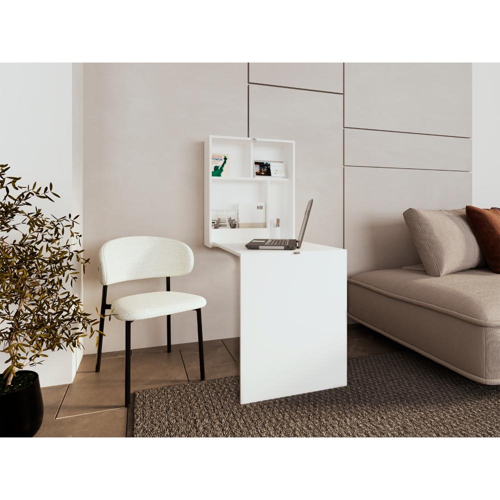 ESCRITORIO PLEGABLE KAPLAN, BLANCO, MODERNO AHORRADOR DE ESPACIO ZF