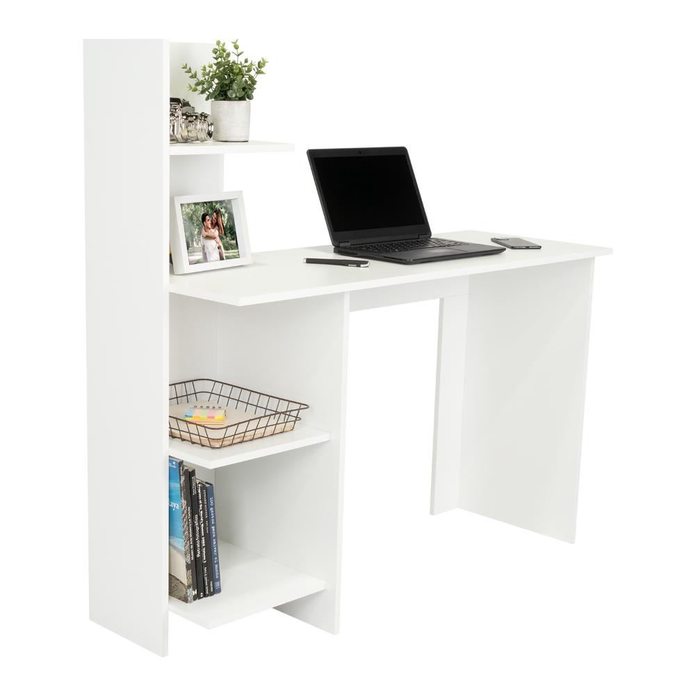 ESCRITORIO ¡WOW!, BLANCO DUQUEZA, CON CUATRO ENTREPAÑOS