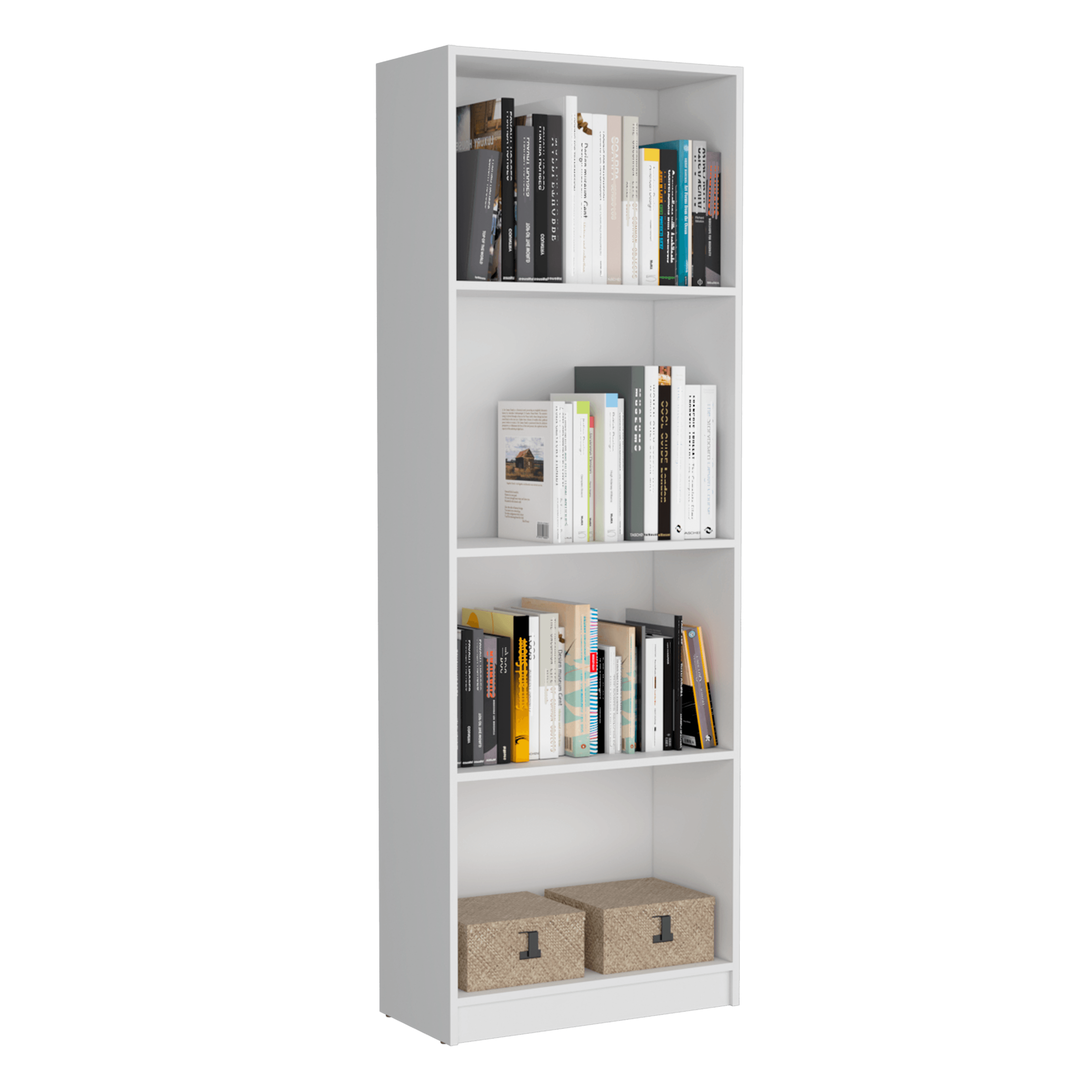BIBLIOTECA HOME, BLANCO DUQUEZA, CON CUATRO ENTREPAÑOS