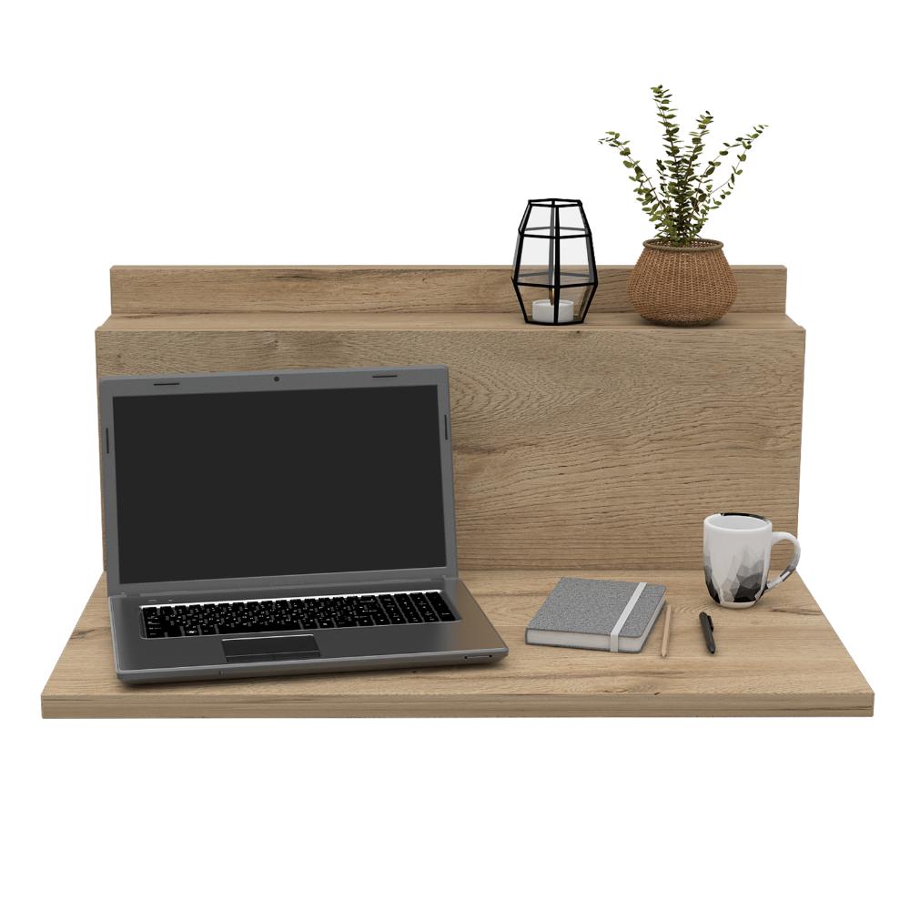 ESCRITORIO TERRA, CAFÉ CLARO, CON AMPLIO ESPACIO Y DISEÑO MINIMALISTA