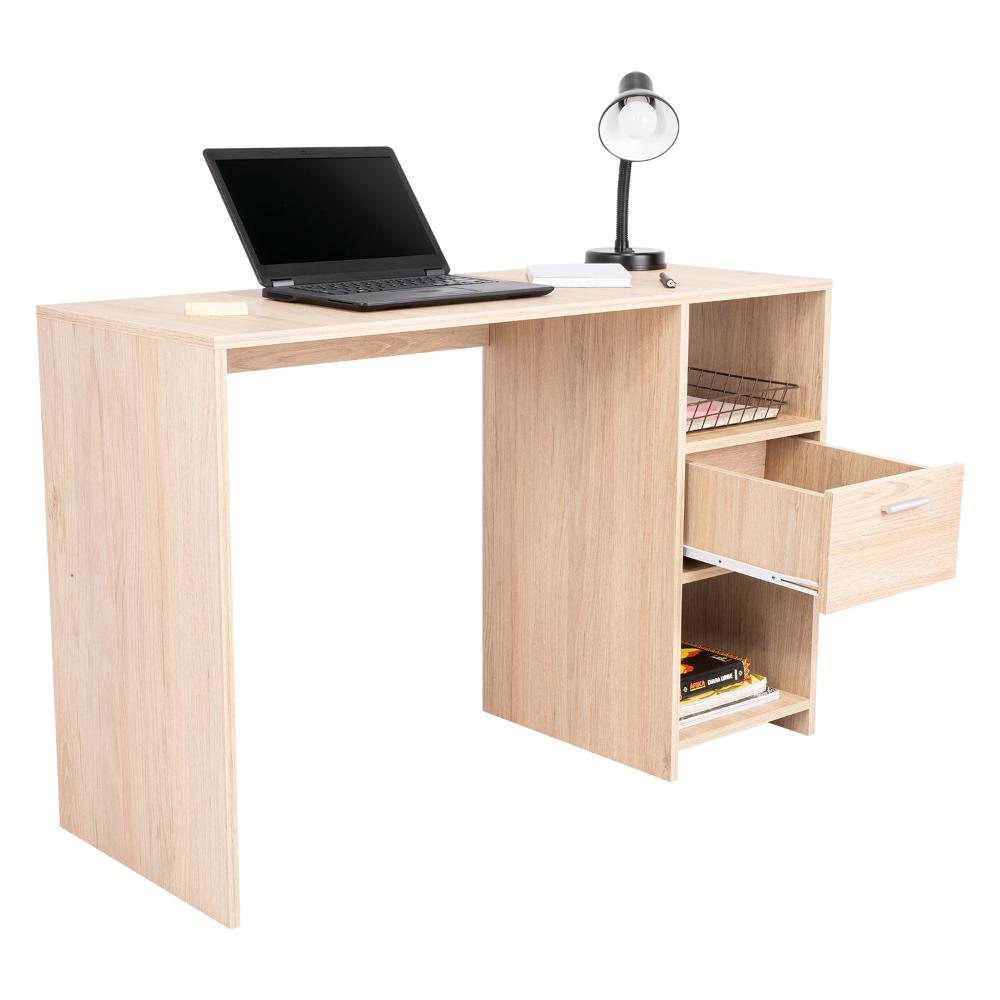 ESCRITORIO TAIRA, BEIGE, CON UN CAJÓN Y DOS ENTREPAÑOS