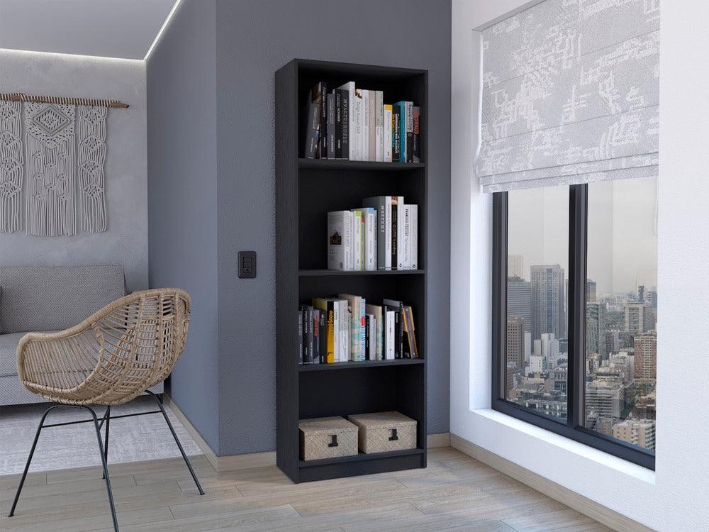 BIBLIOTECA HOME, WENGUE, CON CUATRO ENTREPAÑOS