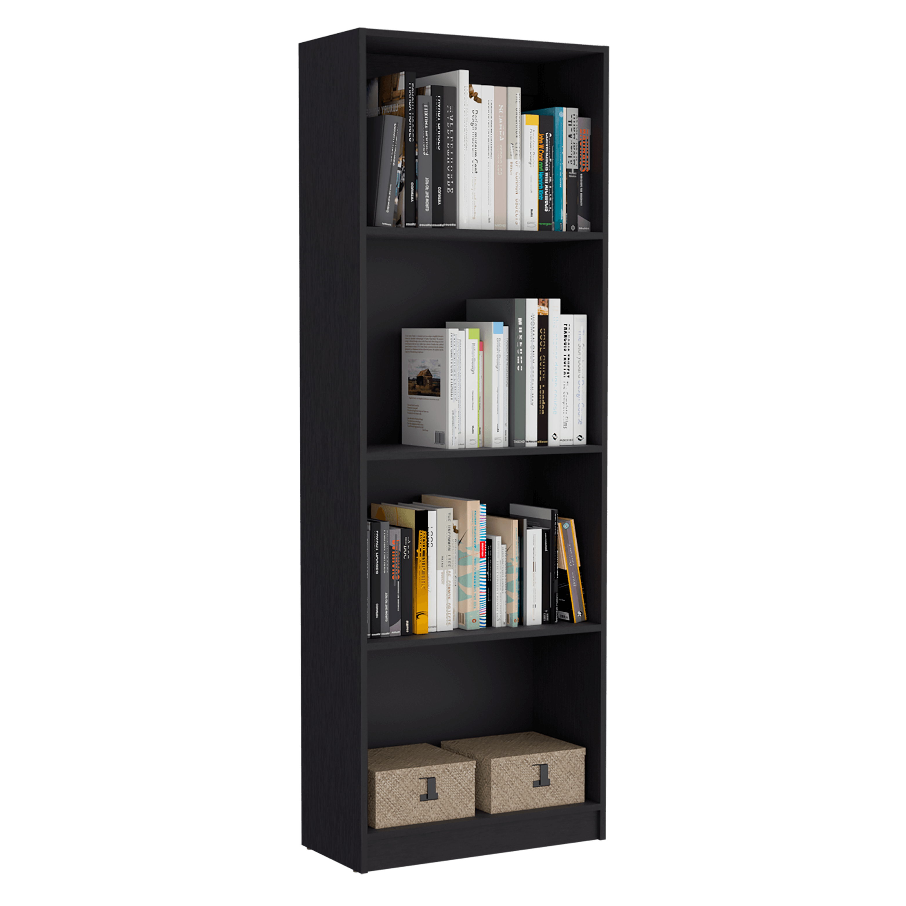 BIBLIOTECA HOME, WENGUE, CON CUATRO ENTREPAÑOS