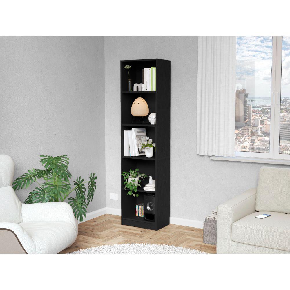 BIBLIOTECA HOME, WENGUE, CON CINCO ENTREPAÑOS ZF
