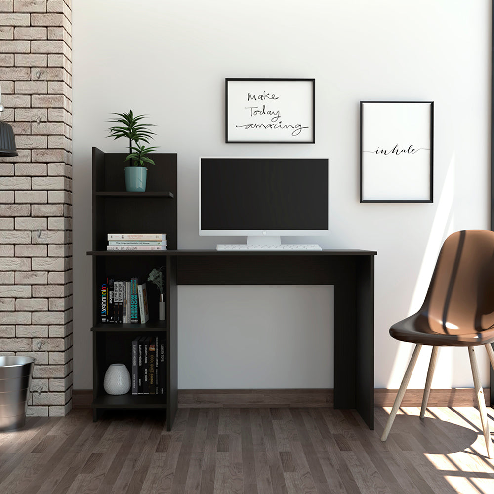 ESCRITORIO ¡WOW!, WENGUE, CON CUATRO ENTREPAÑOS PARA UBICAR ELEMENTOS DE ESTUDIO