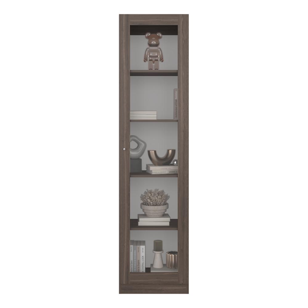Biblioteca Home Eco Con Puerta En Vidrio, Milán y Blanco, con Cinco Entrepaños ZF