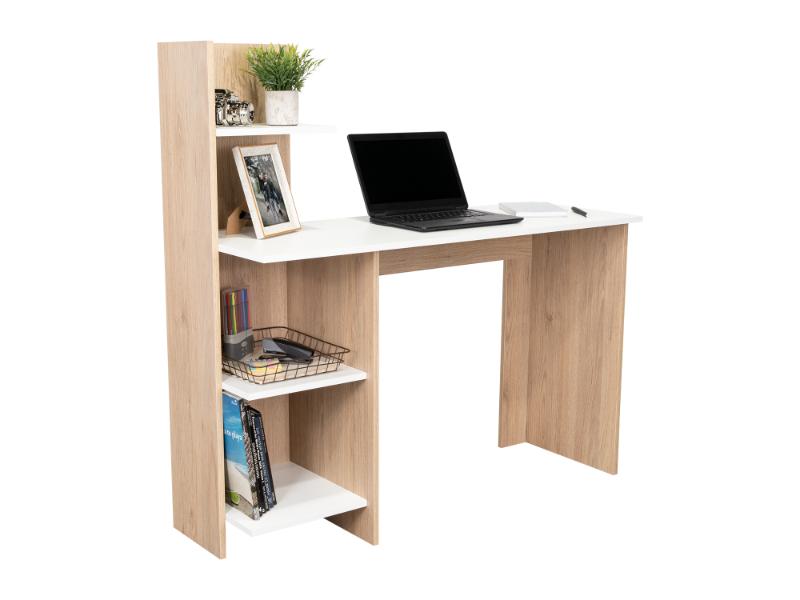 ESCRITORIO VILNA, ROVERE Y BLANCO, CON AMPLIA SUPERFICIE DE TRABAJO