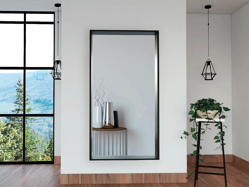 ESPEJO RECTANGULAR TRENTO, CON MARCO EN MADERA