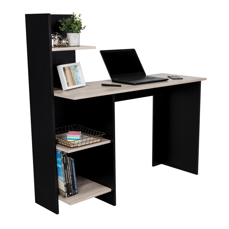 ESCRITORIO ¡WOW!, WENGUE Y HUMO, CON ESPACIO PARA ARTÍCULOS DE ESTUDIO