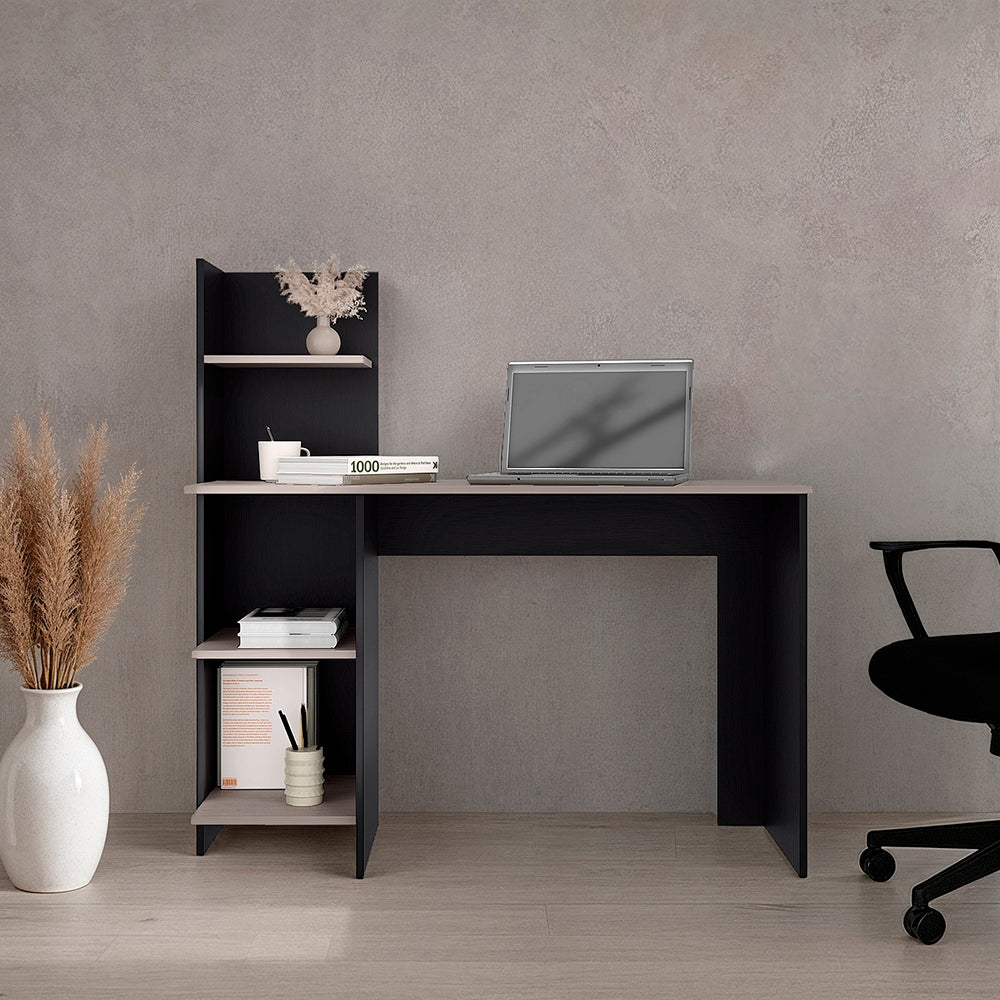 ESCRITORIO ¡WOW!, WENGUE Y HUMO, CON ESPACIO PARA ARTÍCULOS DE ESTUDIO