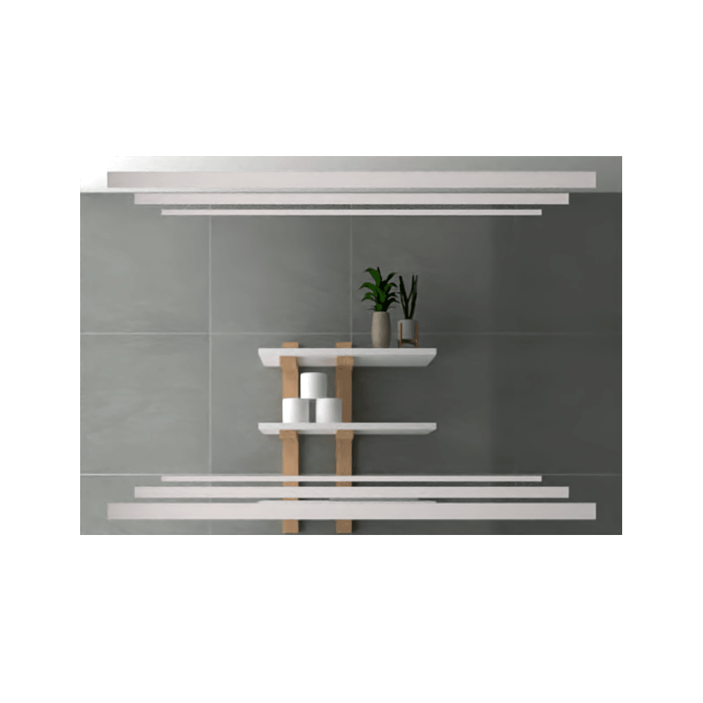 ESPEJO RECTANGULAR BARÚ, GRIS, CON LUZ LED