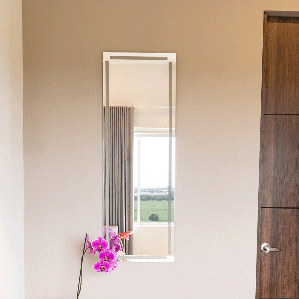 ESPEJO LUGO, RECTANGULAR CON DISEÑO EN SANDBLASTING