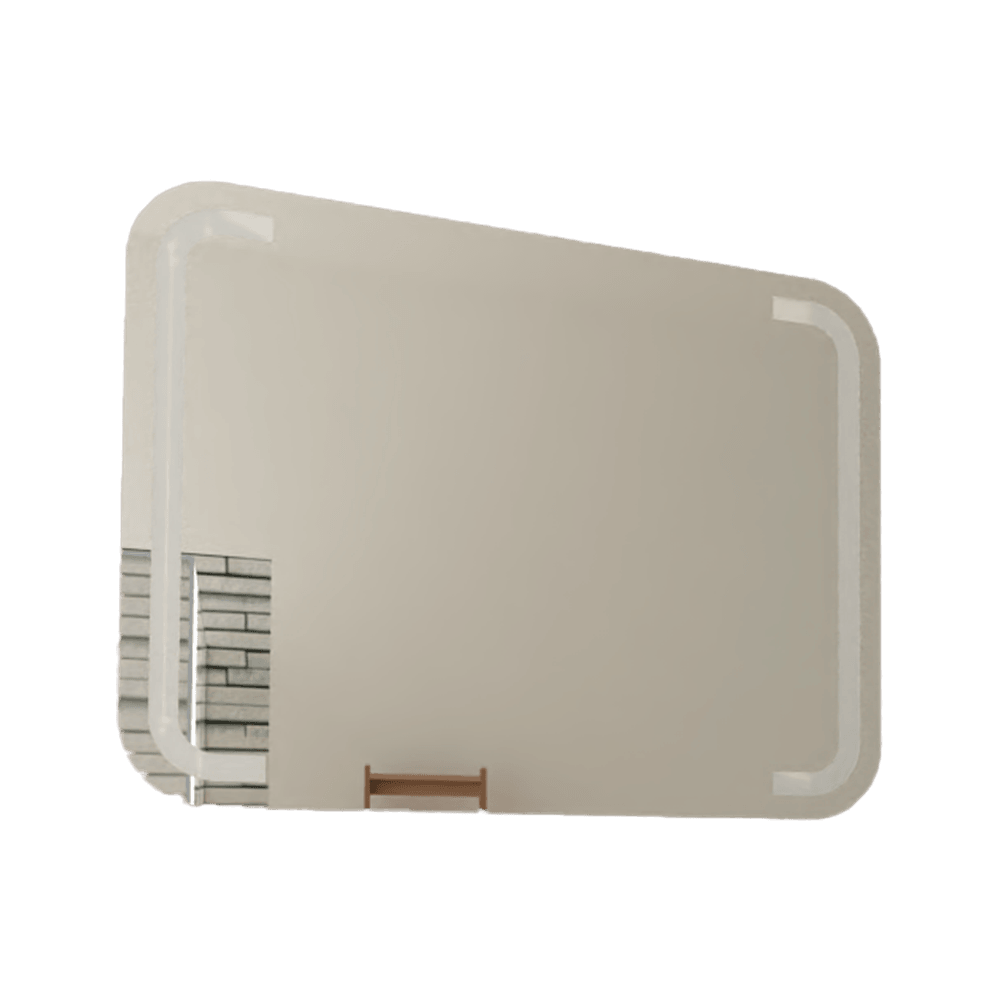ESPEJO RECTANGULAR BROWN, GRIS, CON LUZ LED