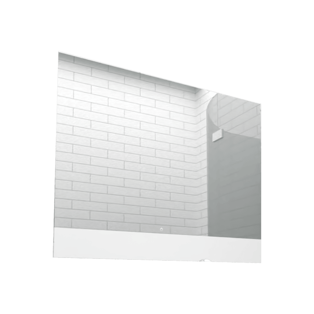 ESPEJO RECTANGULAR PALERMO, GRIS, CON LUZ LED Y BOTÓN TOUCH