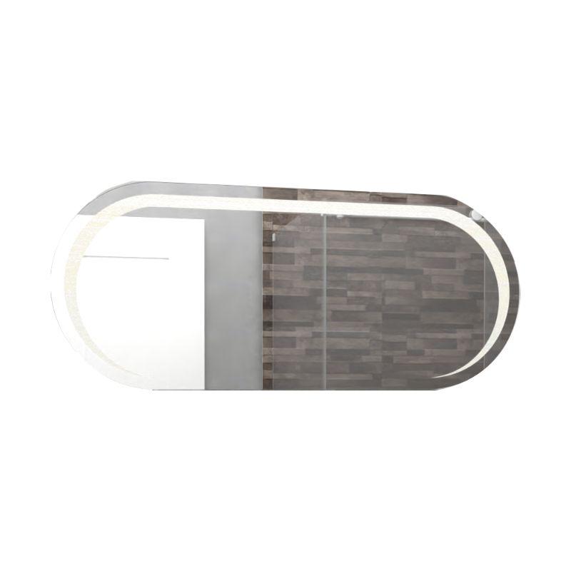 ESPEJO RECTANGULAR VERÓN, GRIS, CON LUZ LED