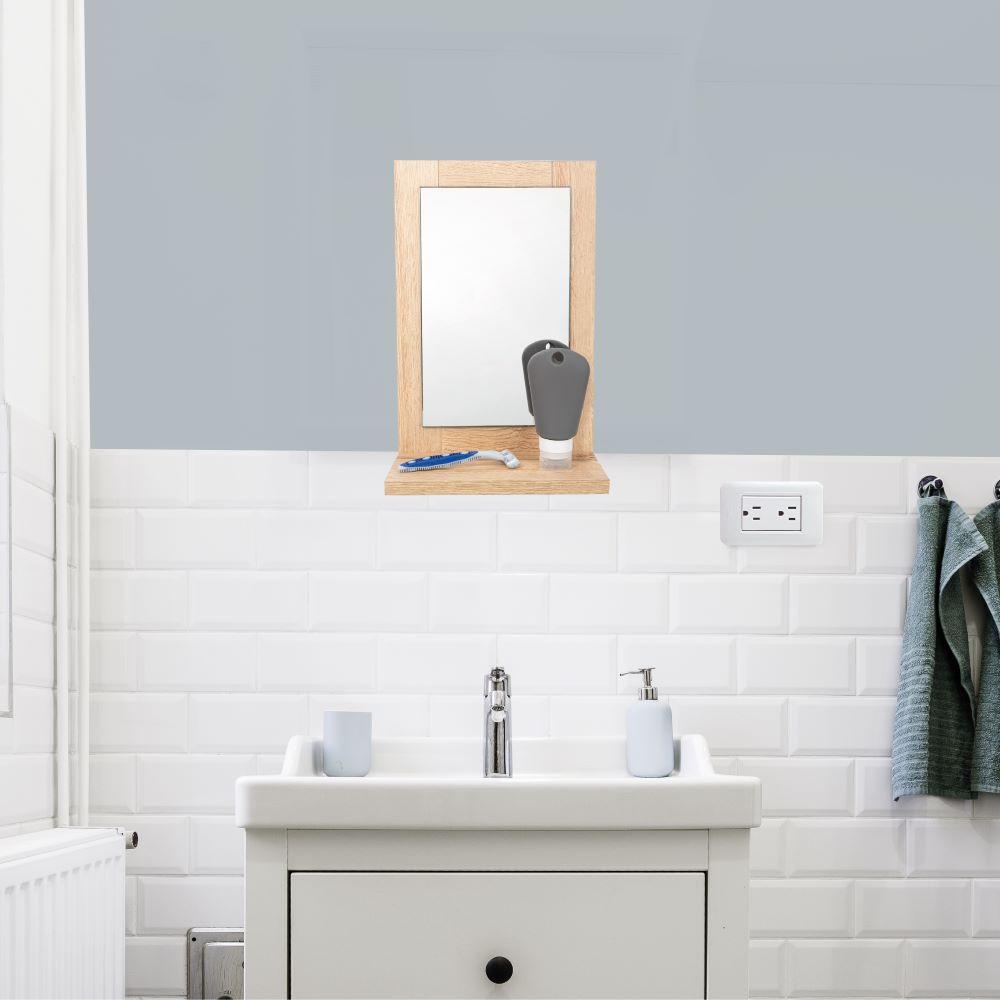 ESPEJO RECTANGULAR SHAVER, GRIS, DISEÑO MODERNO