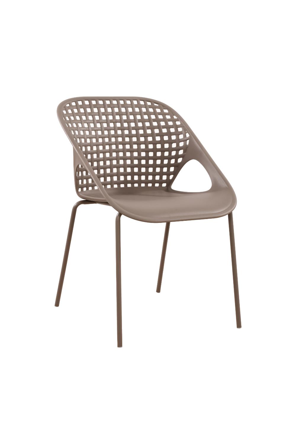 SILLA SENIT CON BRAZOS, COLOR TAUPE, CON ESPALDAR Y DISEÑO MODERNO