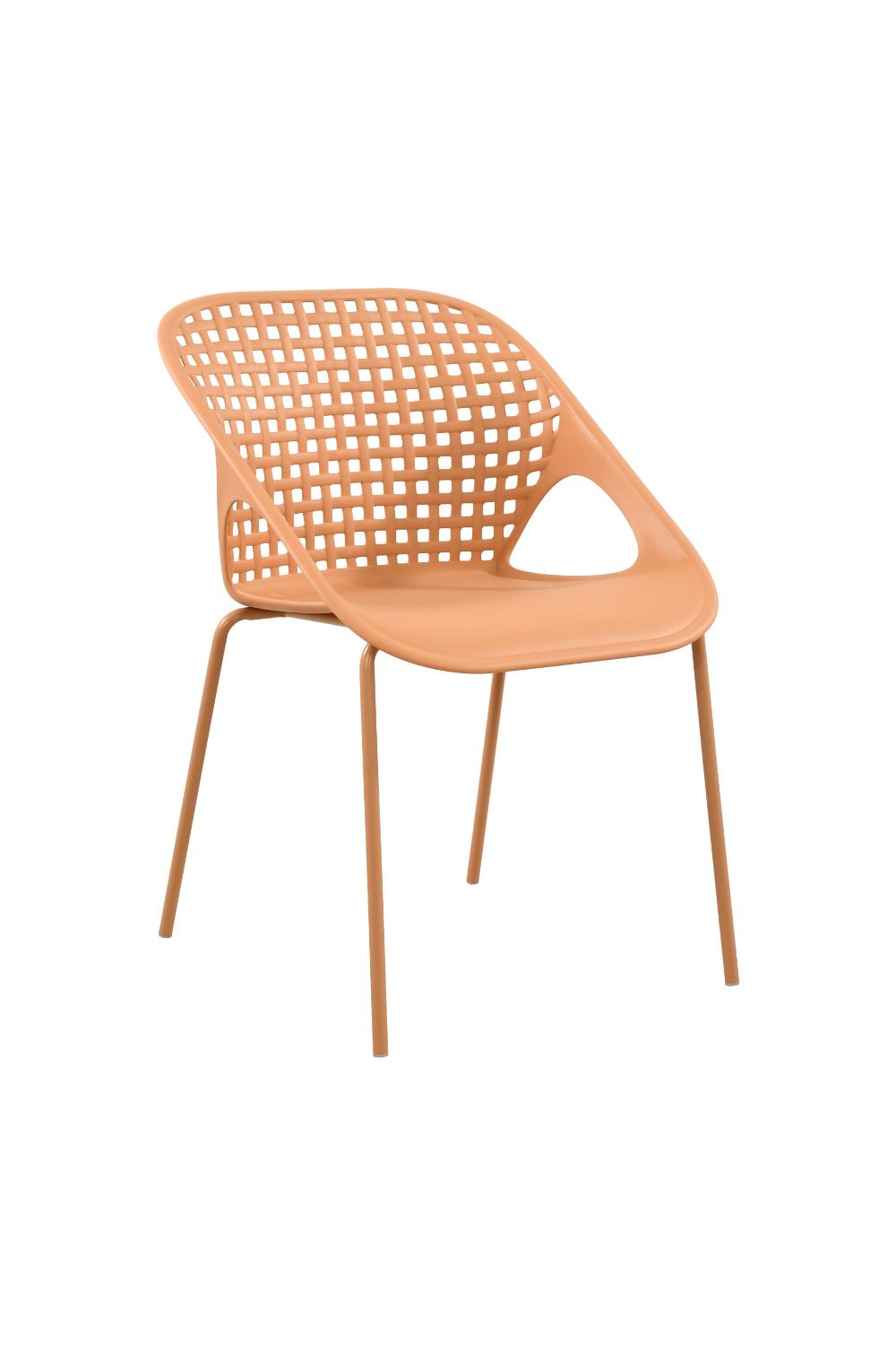 SILLA SENIT CON BRAZOS, COLOR NARANJA, CON ESPALDAR Y DISEÑO MODERNO