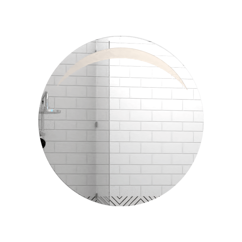 ESPEJO CIRCULAR BOMBAY, GRIS, CON DISEÑO EN SANDBLASTING