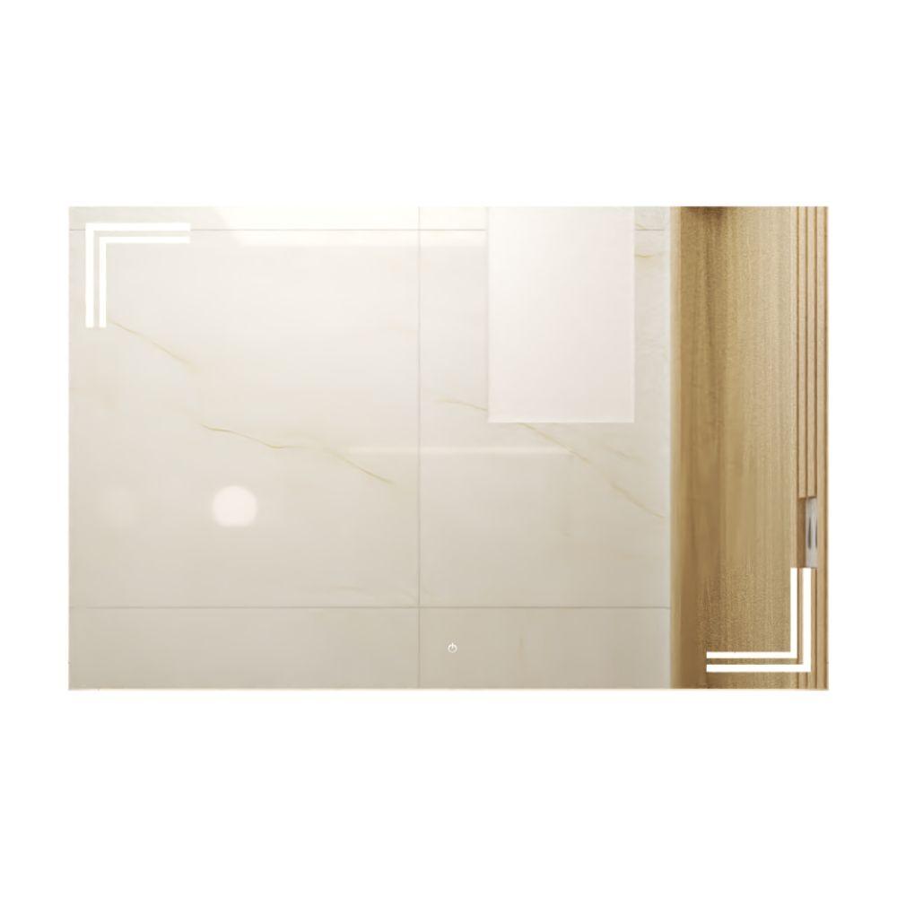 ESPEJO RECTANGULAR IBERIA, GRIS, CON LUZ LED