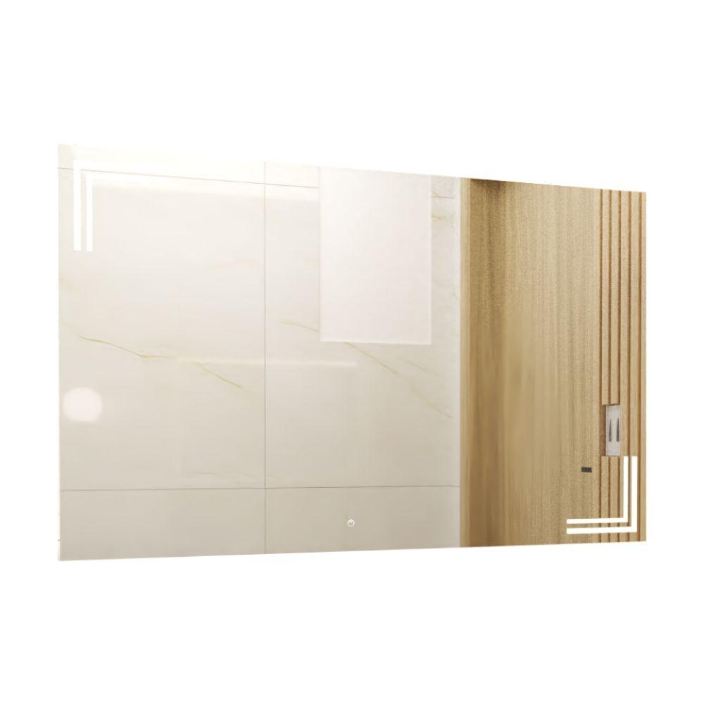 ESPEJO RECTANGULAR IBERIA, GRIS, CON LUZ LED