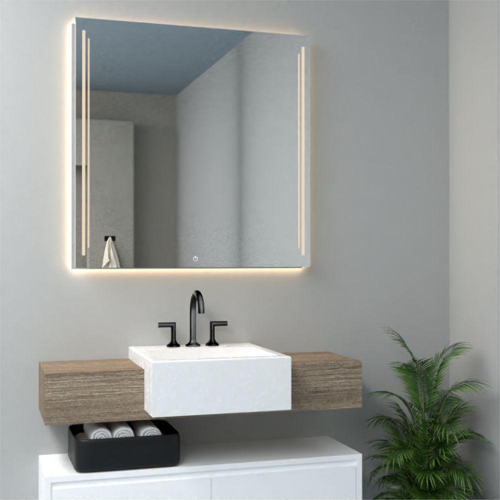 ESPEJO TORONTO LED+TOUCH, RECTANGULAR CON DISEÑO EN SANDBLASTING