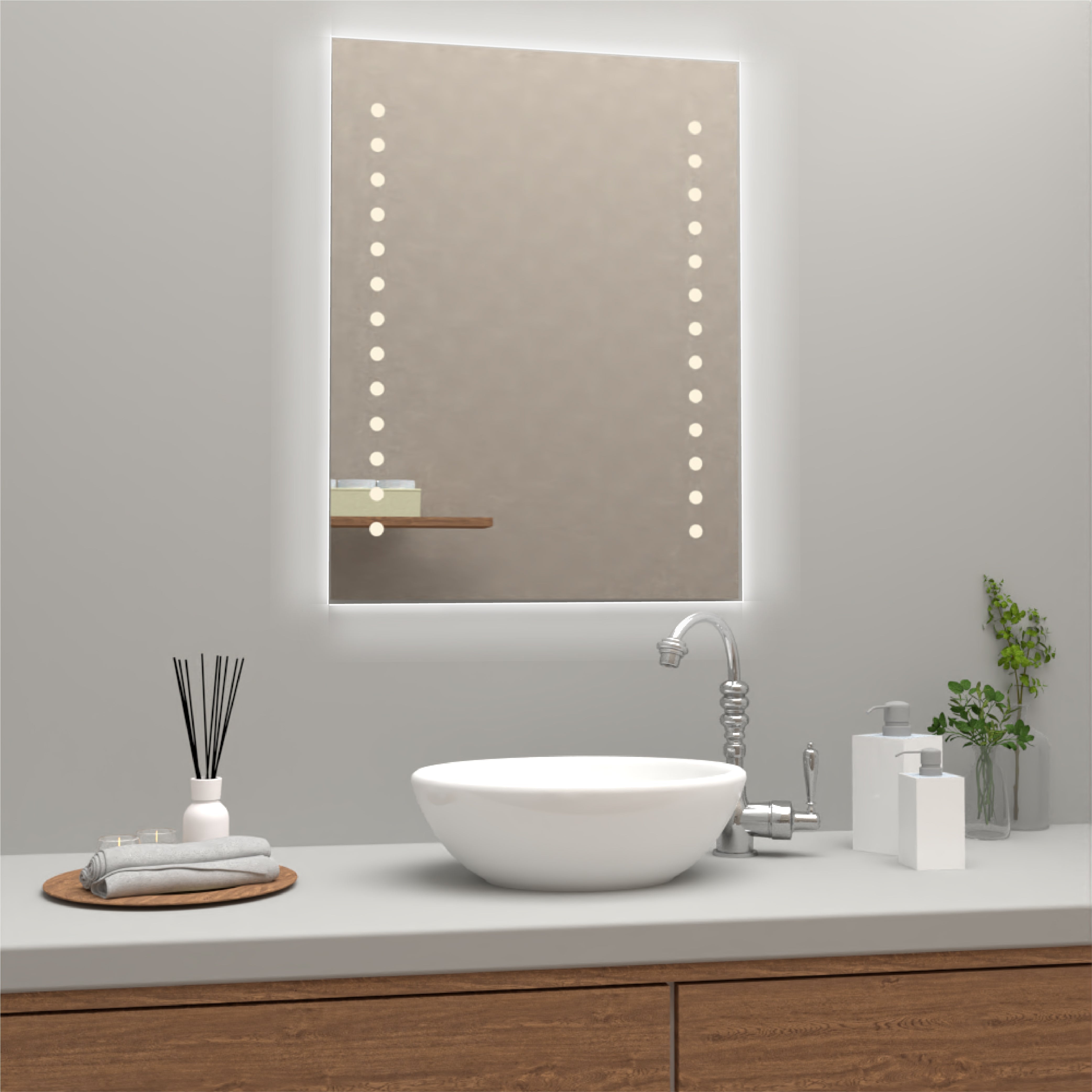ESPEJO RECTANGULAR TROY, CON LUZ LED