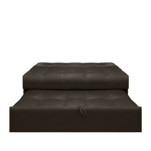 SOFA CAMA ANGELA 2 PUESTOS CUERO SINTÉTICO CAFÉ