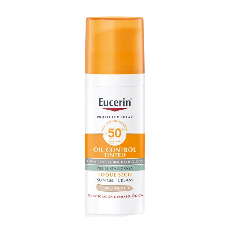 EUCERIN SUN TOQUE SECO FACIAL TONO MEDIO FPS 50+ X 50ML