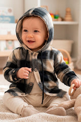 52019 CAMISA LEÑADORA MANGA LARGA CON CAPUCHA NIÑO BEBE
