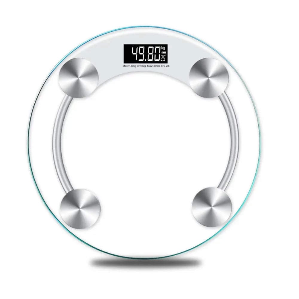 BÁSCULA DE PESO DIGITAL TRANSPARENTE VIDRIO CIRCULAR SCREEN