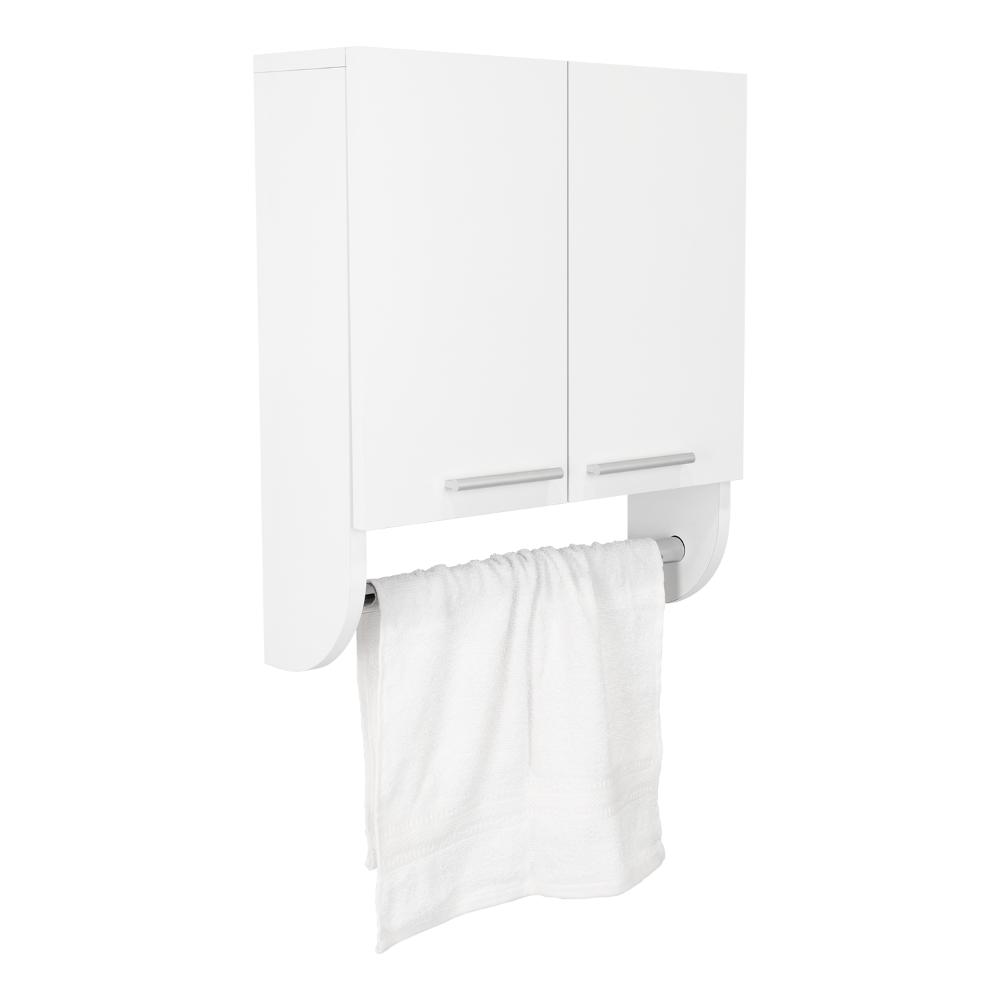 GABINETE DE BAÑO LUPEK, BLANCO, CON TUBO Y MANIJA METÁLICAS