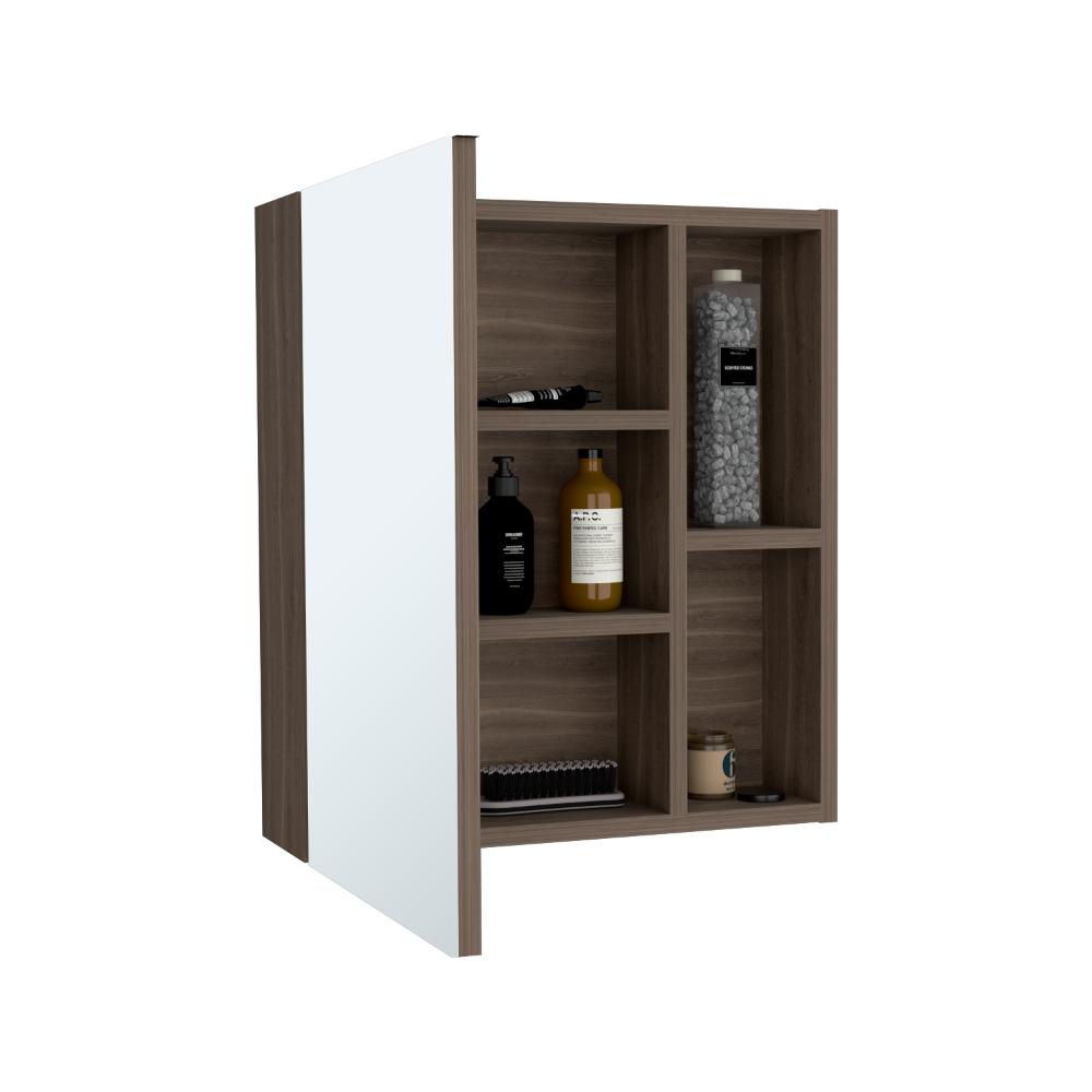 GABINETE DE BAÑO LABELL, MILAN, CON PUERTA ESPEJO Y ENTREPAÑOS
