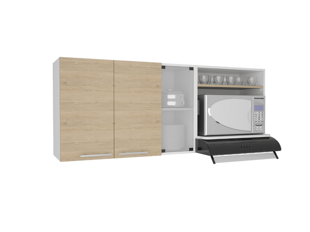GABINETE SUPERIOR VILTEX, BEIGE Y BLANCO, INCLUYE LOCERO Y PORTAVASOS