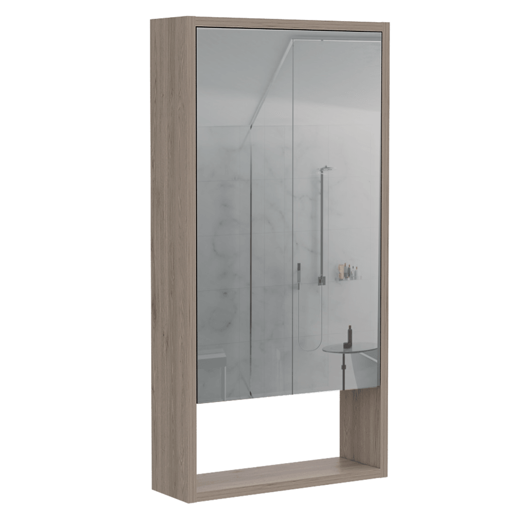 GABINETE DE BAÑO MERÍN, HUMO, CON ESPEJO Y TRES ENTREPAÑOS  ZF
