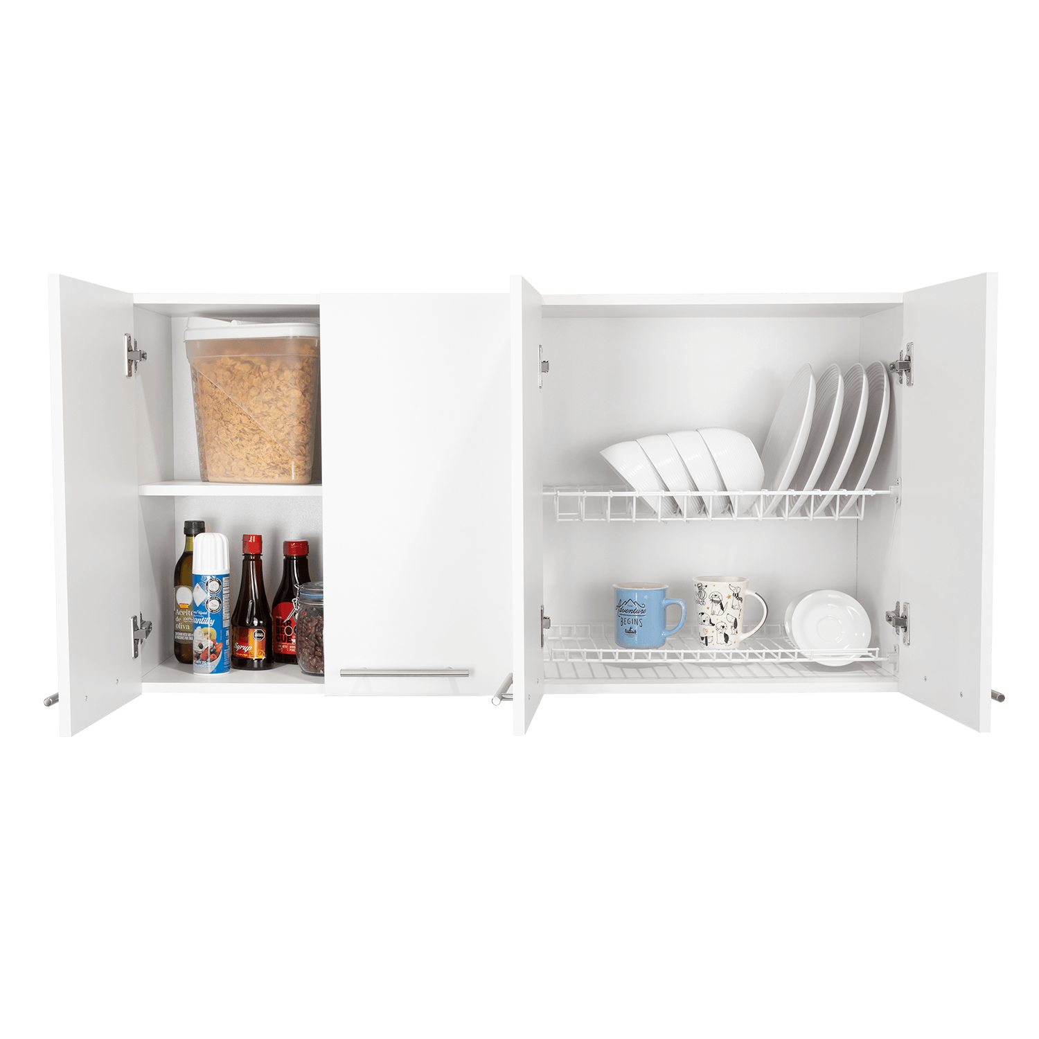 GABINETE SUPERIOR FRELLO 120, BLANCO NEVADO, CON CUATRO PUERTAS BATIENTES  ZF