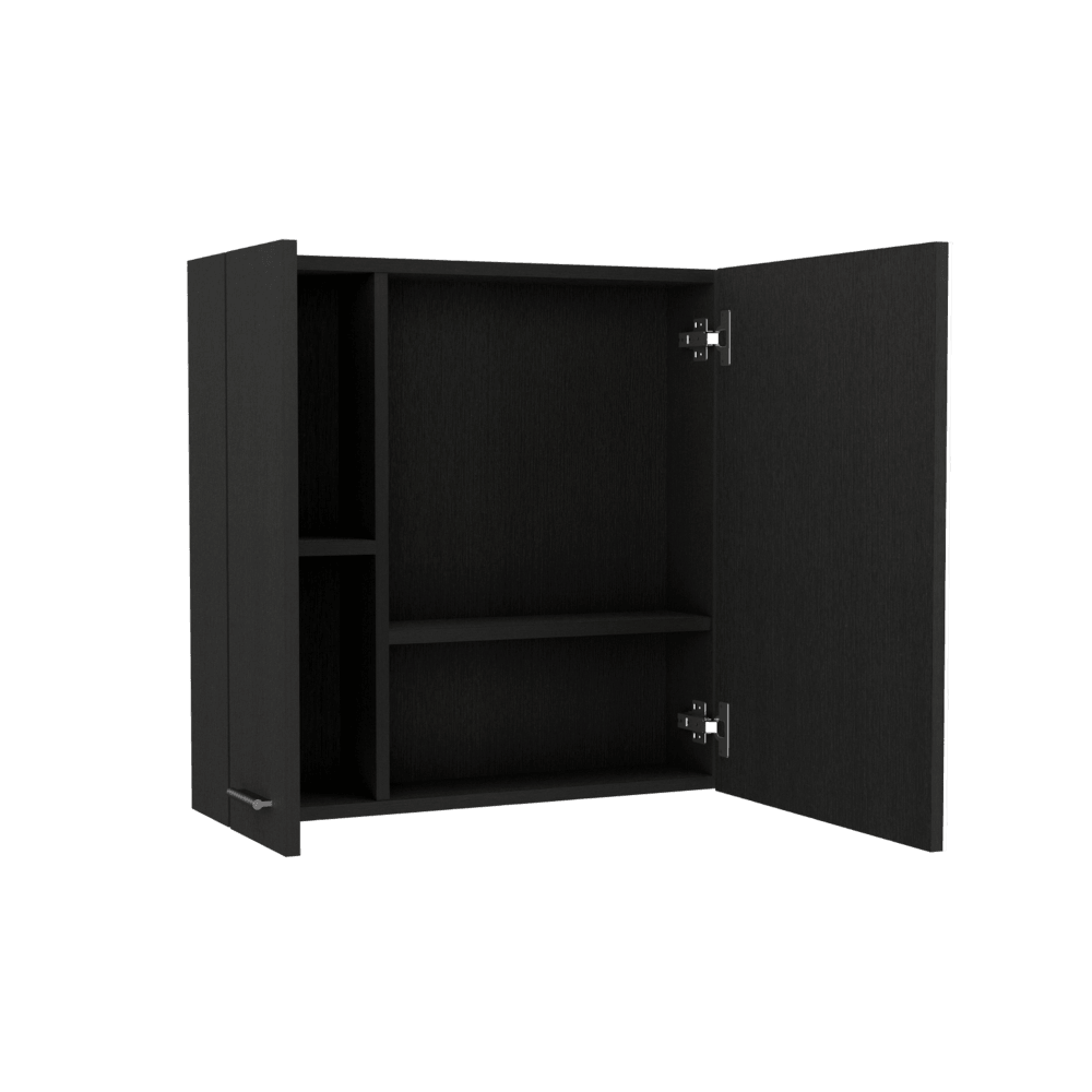 GABINETE DE BAÑO APOLIS, WENGUE, CON PUERTA ESPEJO Y DOS ENTREPAÑOS PARA UBICAR MÚLTIPLES OBJETOS X2