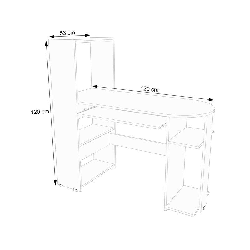 ESCRITORIO ARI CAFE 120 X 120 X 53/CAFE