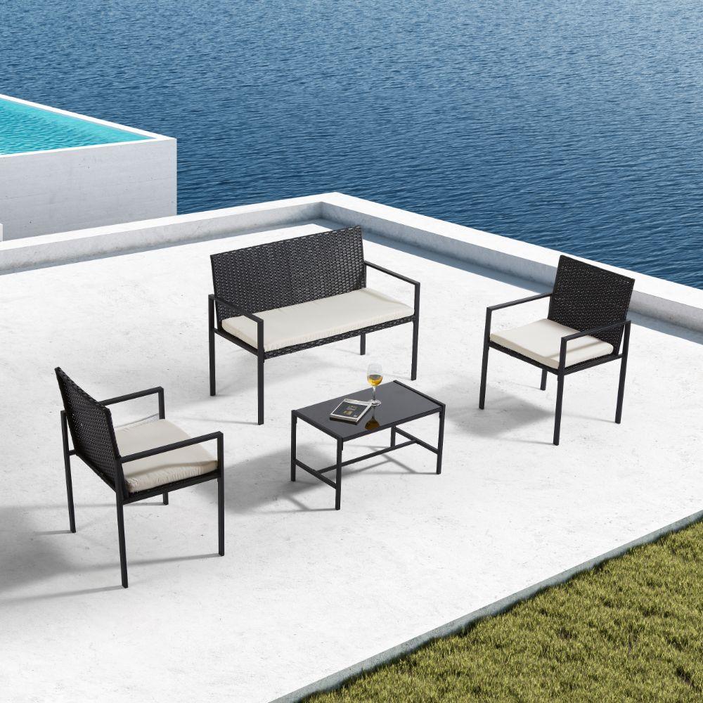 SALA DE EXTERIOR MARLÍN, NEGRO, INCLUYE DOS SILLAS