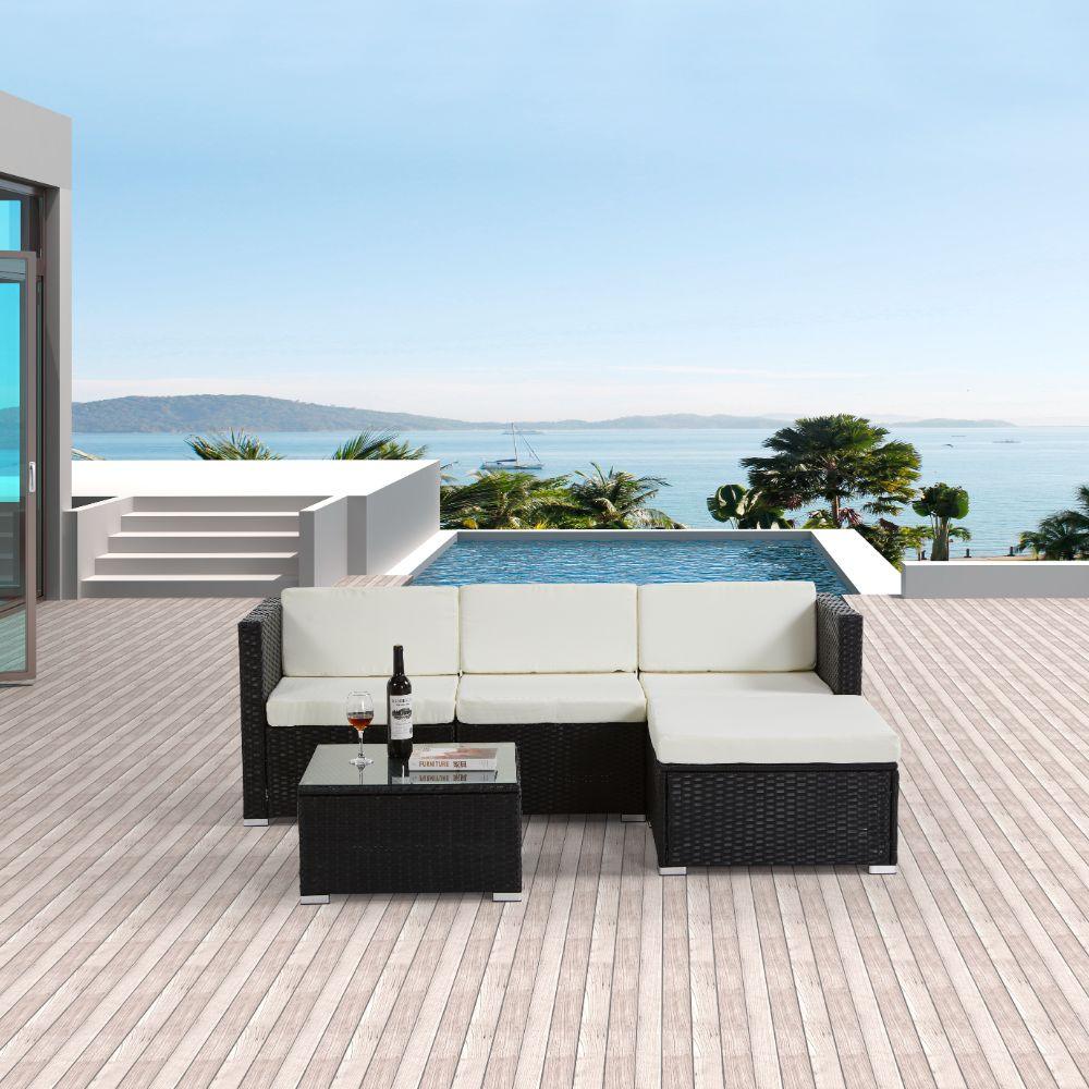 SALA DE EXTERIOR MILANO , NEGRO Y BLANCO