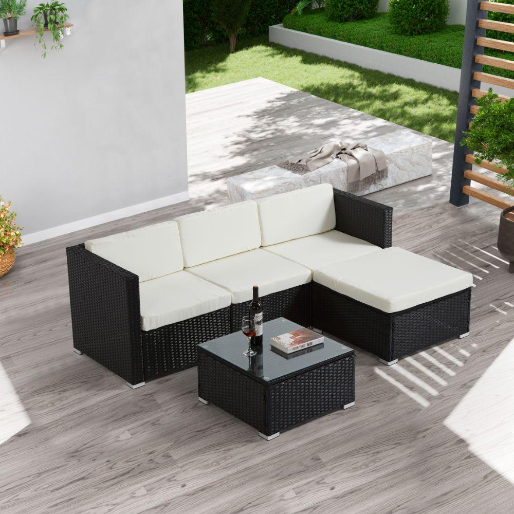 SALA DE EXTERIOR MILANO , NEGRO Y BLANCO