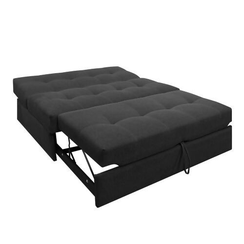 SOFA CAMA ANGELA 2 PUESTOS TELA GRIS OSCURO