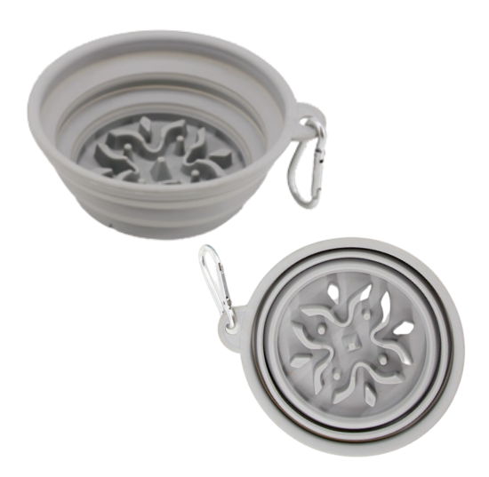 CUENCO GRIS INDIVIDUAL PLEGABLE PARA COMIDA LENTA PARA EXTERIOR DE 545 ML