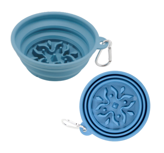 CUENCO AZUL INDIVIDUAL PLEGABLE PARA COMIDA LENTA PARA EXTERIOR DE 545 ML