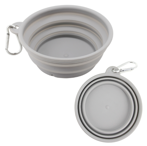 TAZÓN GRIS INDIVIDUAL PLEGABLE PORTÁTIL PARA EXTERIORES DE 560 ML
