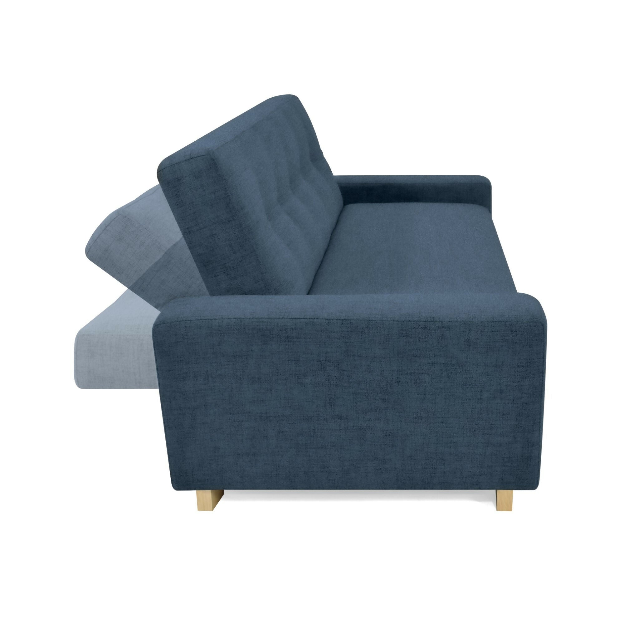 SOFA CAMA RECLINABLE HAMBURGO 210X88X87 TELA PLOMO