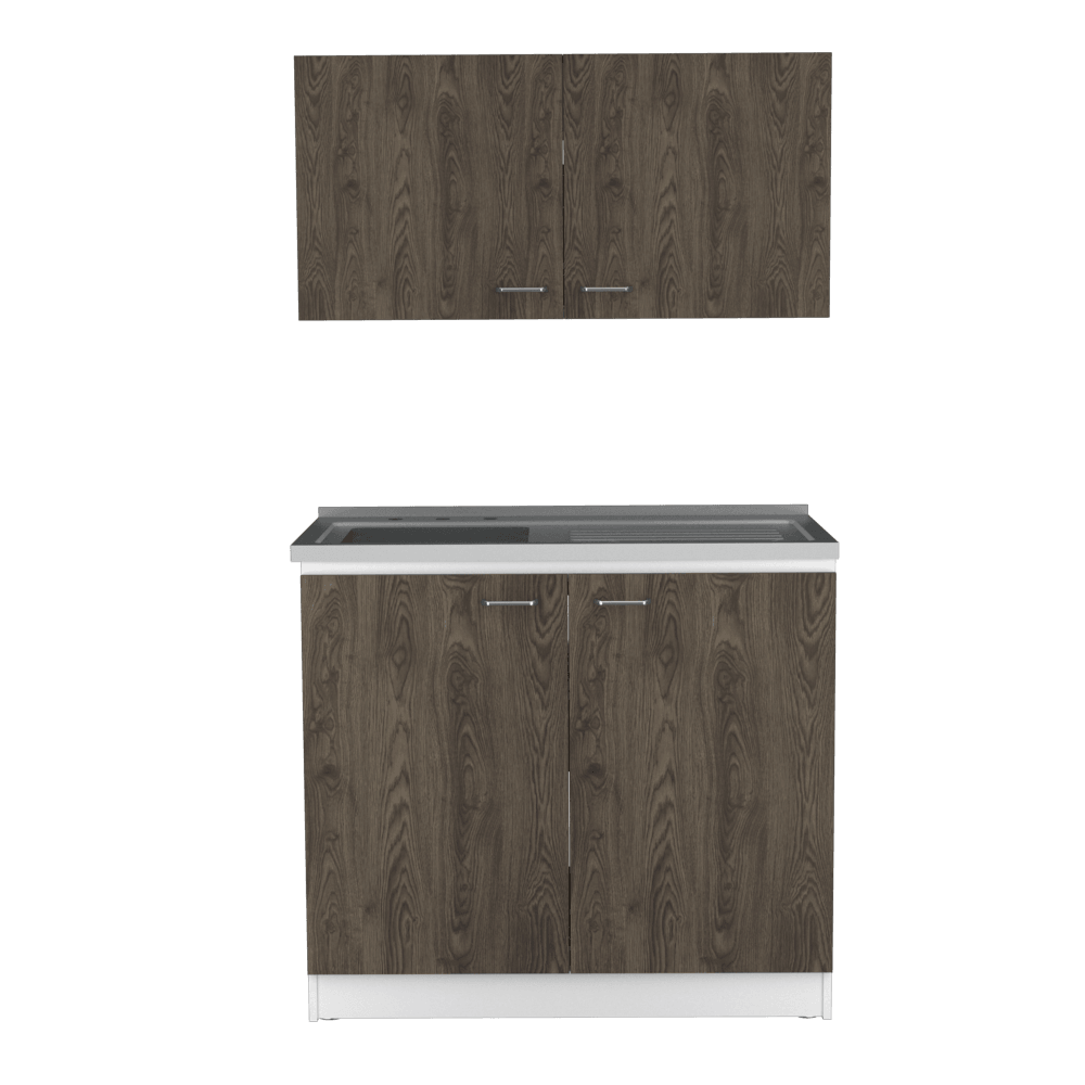 COCINA INTEGRAL CANTABRIA, CHOCOLATE Y BLANCO,INCLUYE MESÓN IZQUIERDO