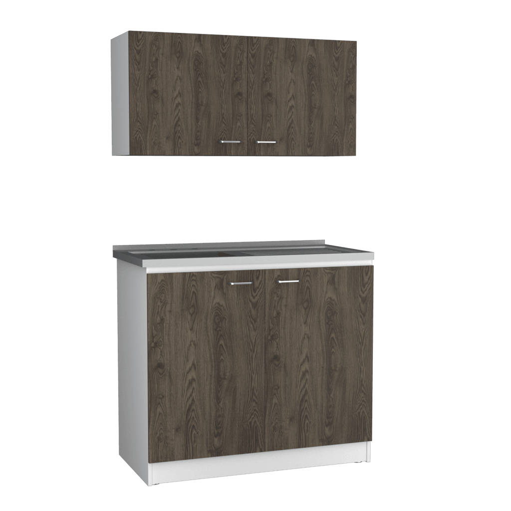 COCINA INTEGRAL CANTABRIA, CHOCOLATE Y BLANCO,INCLUYE MESÓN IZQUIERDO