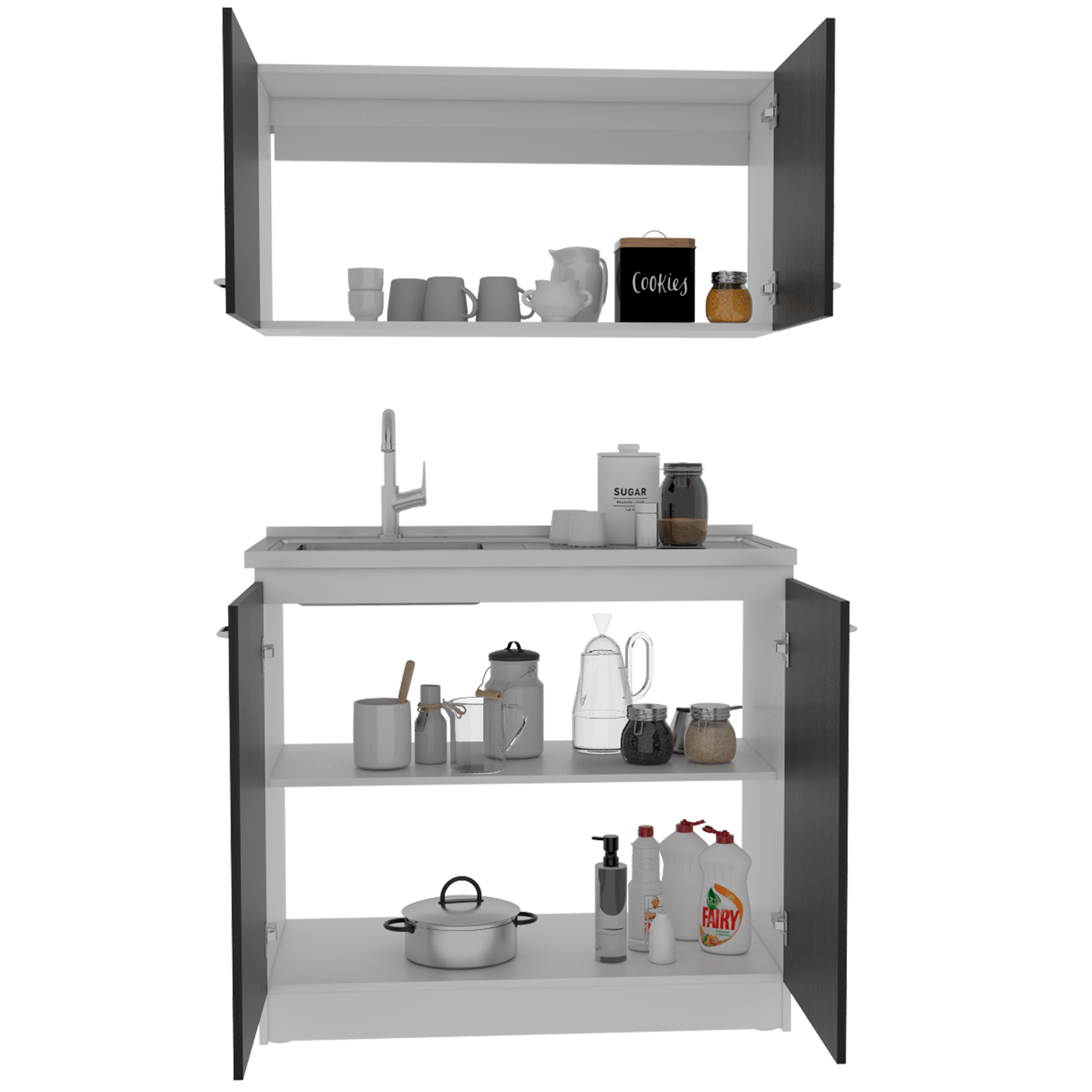 COCINA INTEGRAL CANTABRIA, ROBLE Y BLANCO, INCLUYE MESÓN IZQUIERDO